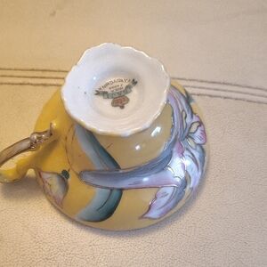 Charming Yellow Floral Ceramic Teacup